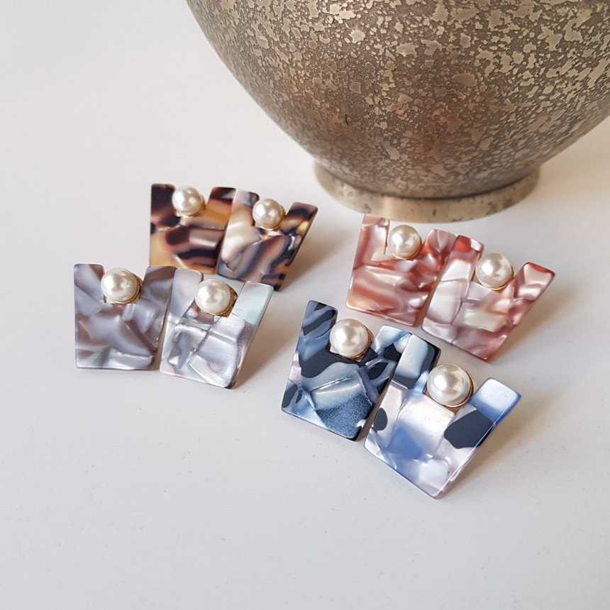 Honey pearl Hommage hoop earrings 4color Unusual a