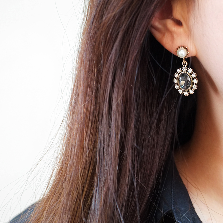 Glam Jewel Bold Drop Earrings Antique Winter Party