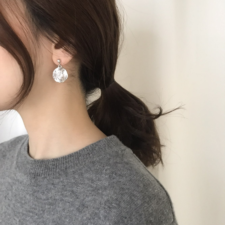 Vintage coin antique drop earrings 2color minimali
