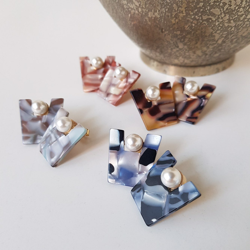 Honey pearl Hommage hoop earrings 4color Unusual a