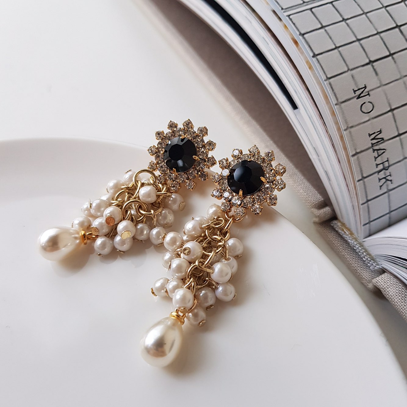 Shatin Swarovski Pearl Drop Earrings Customer Coor