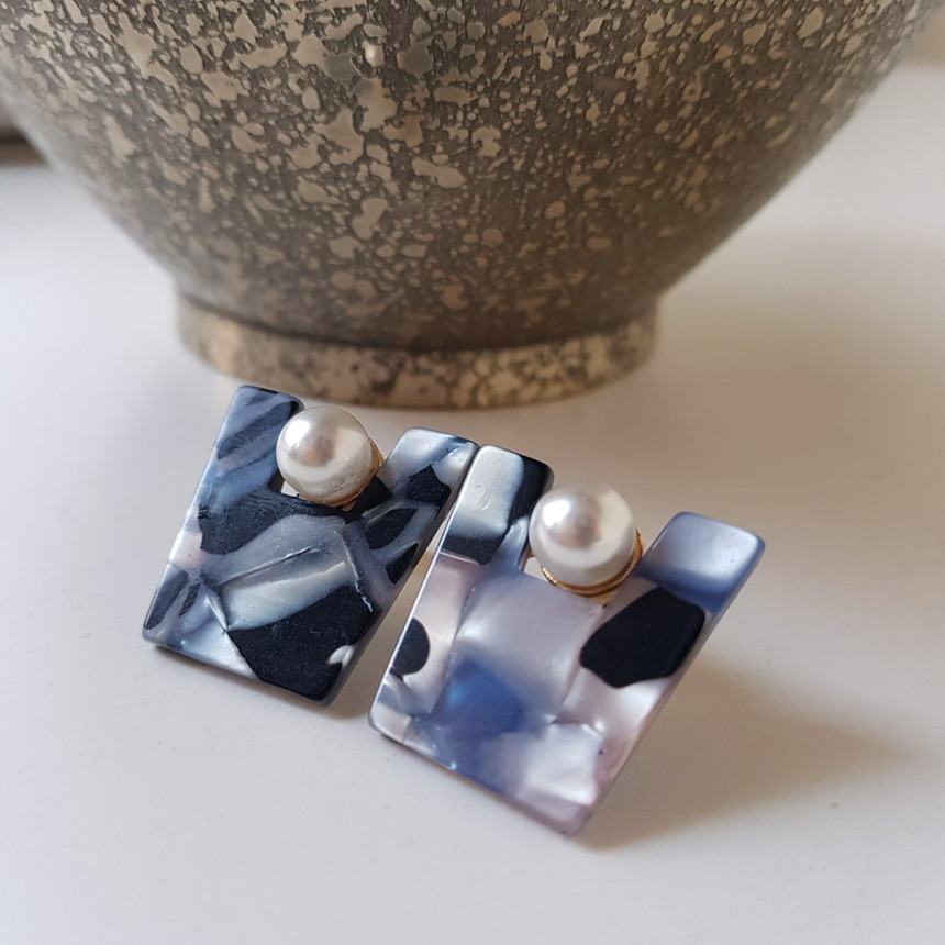 Honey pearl Hommage hoop earrings 4color Unusual a