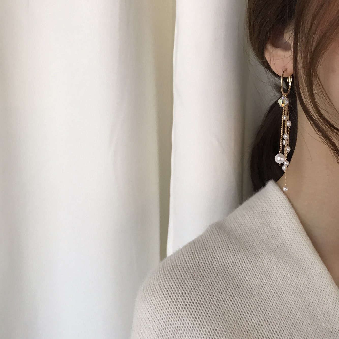 ElloSwal Pearl Drop Earrings Wedding Fashion Cheun