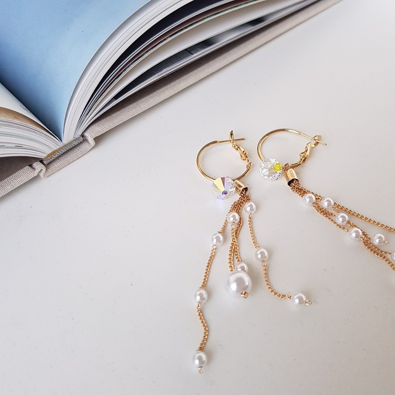 ElloSwal Pearl Drop Earrings Wedding Fashion Cheun