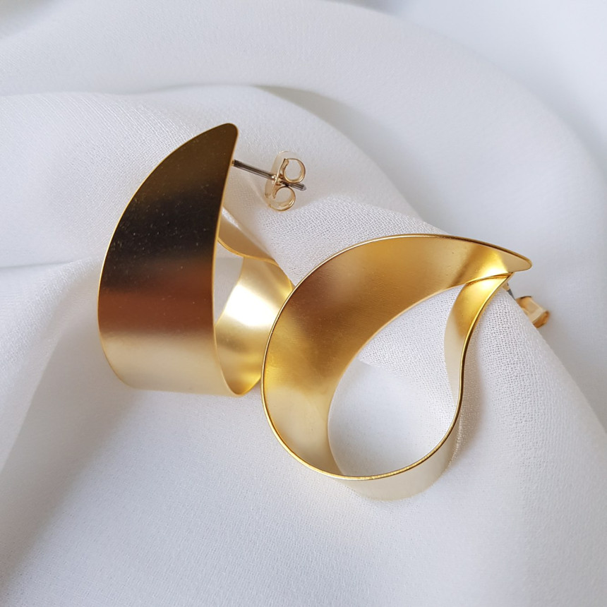 Modern Gold Silver Water Drop Shaped Earrings Fren