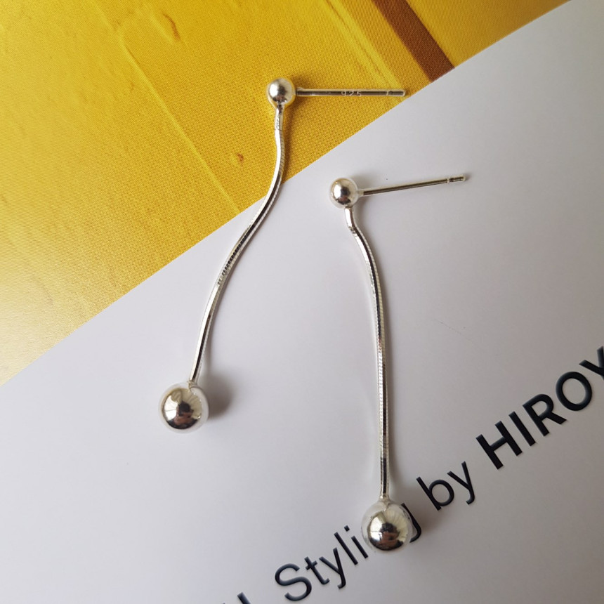 all silver Dosson Basic Ball Drop Earring