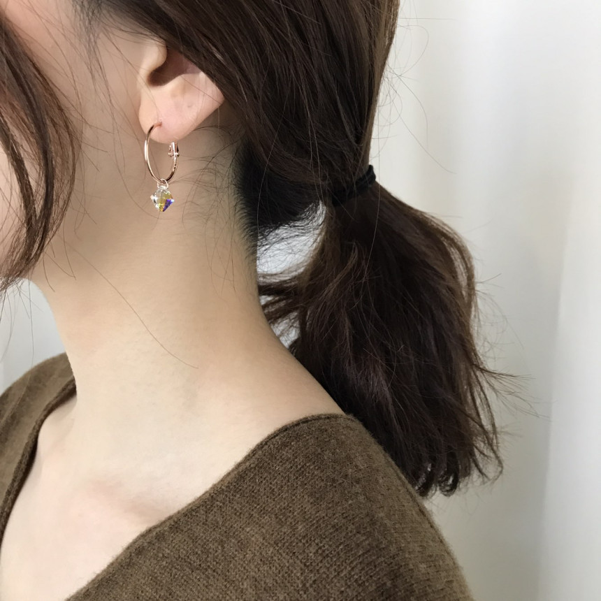Rosly swallow drop ring earrings 2color date look 