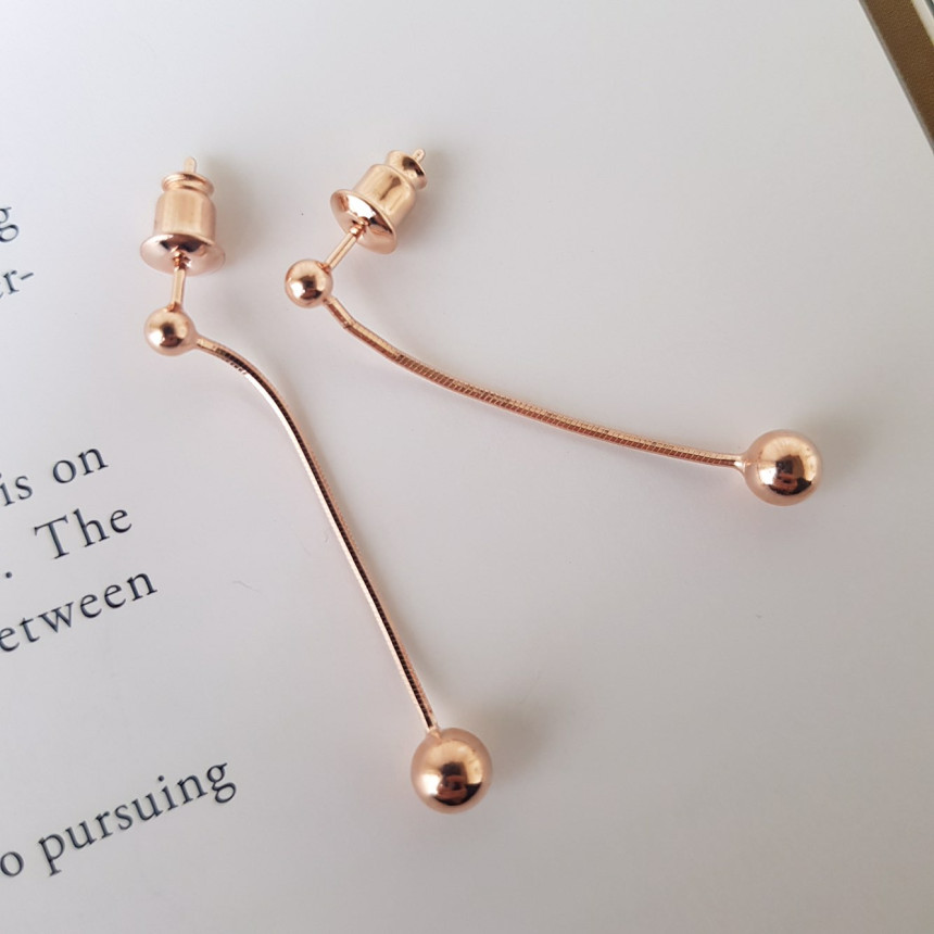 all silver Dosson Basic Ball Drop Earring