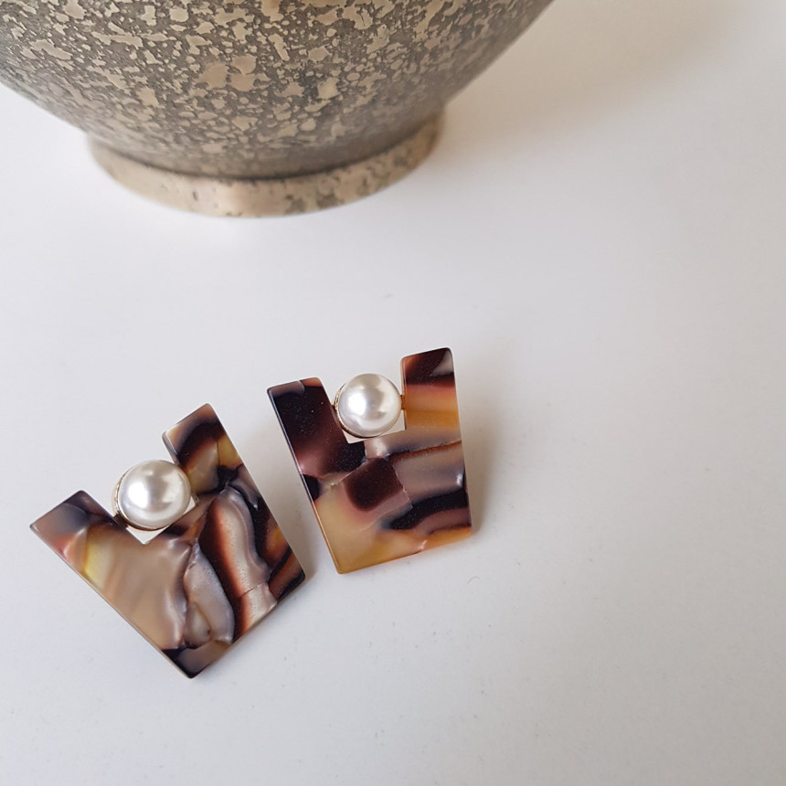 Honey pearl Hommage hoop earrings 4color Unusual a