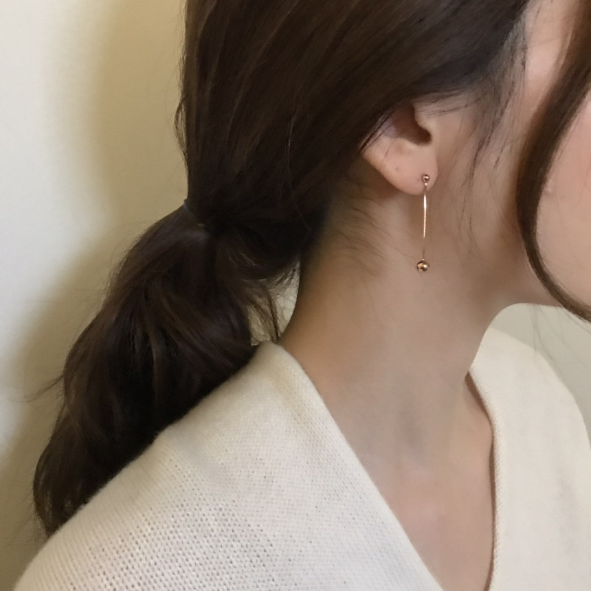 all silver Dosson Basic Ball Drop Earring