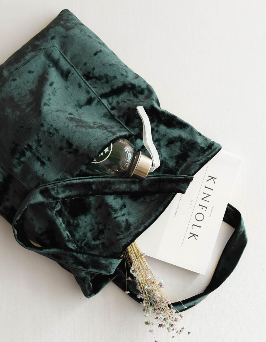 TOTE ECO SHOPPING TRAVEL Shinee Velvet Eco Bag 4CO