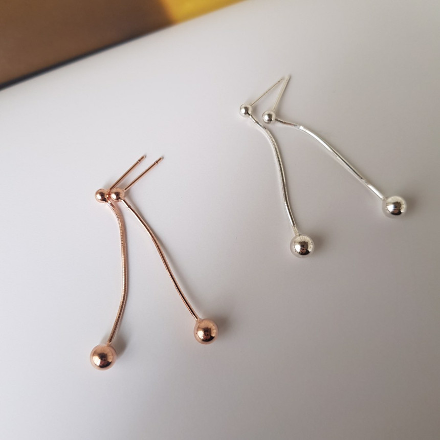 all silver Dosson Basic Ball Drop Earring