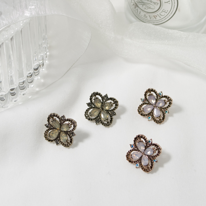 Glam Jewel Bold Drop Earrings Antique Winter Party