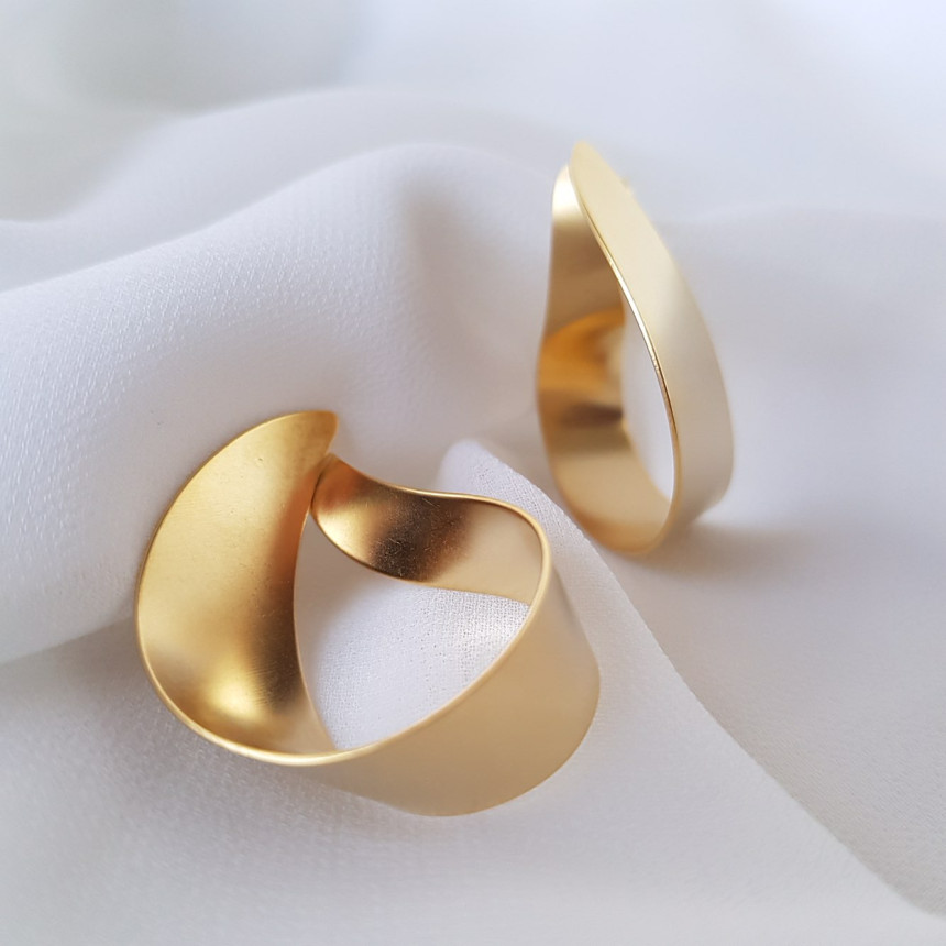 Modern Gold Silver Water Drop Shaped Earrings Fren