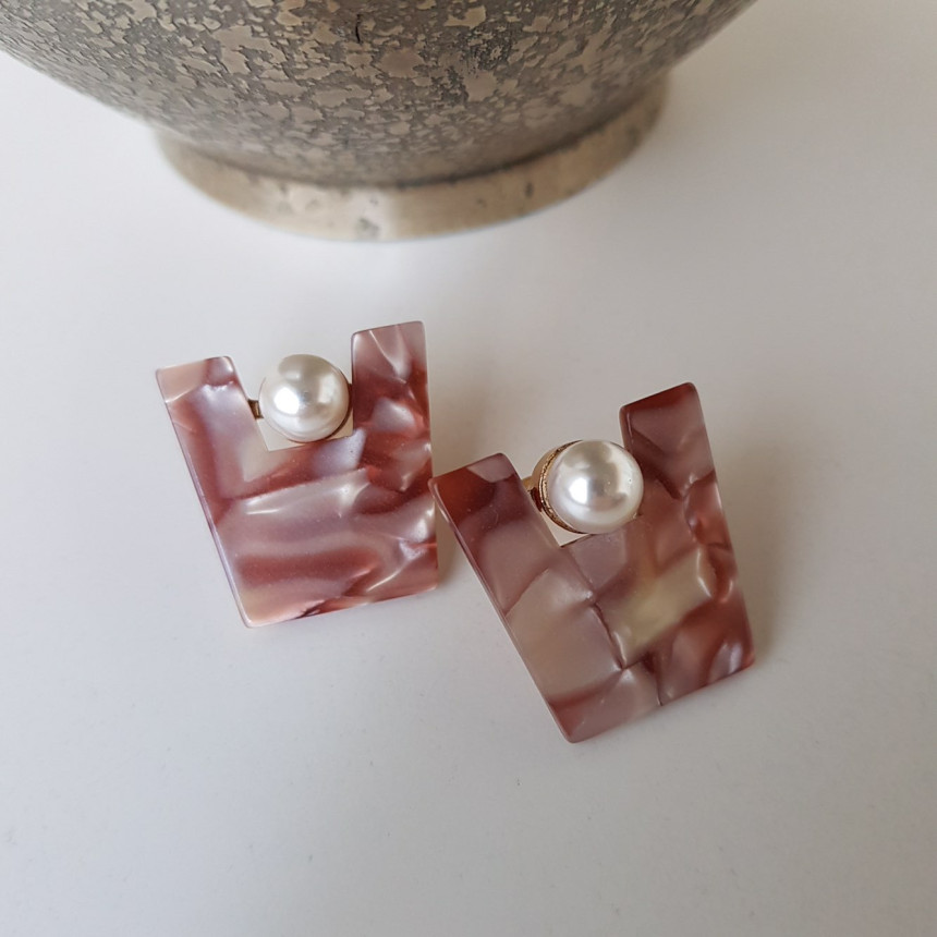 Honey pearl Hommage hoop earrings 4color Unusual a