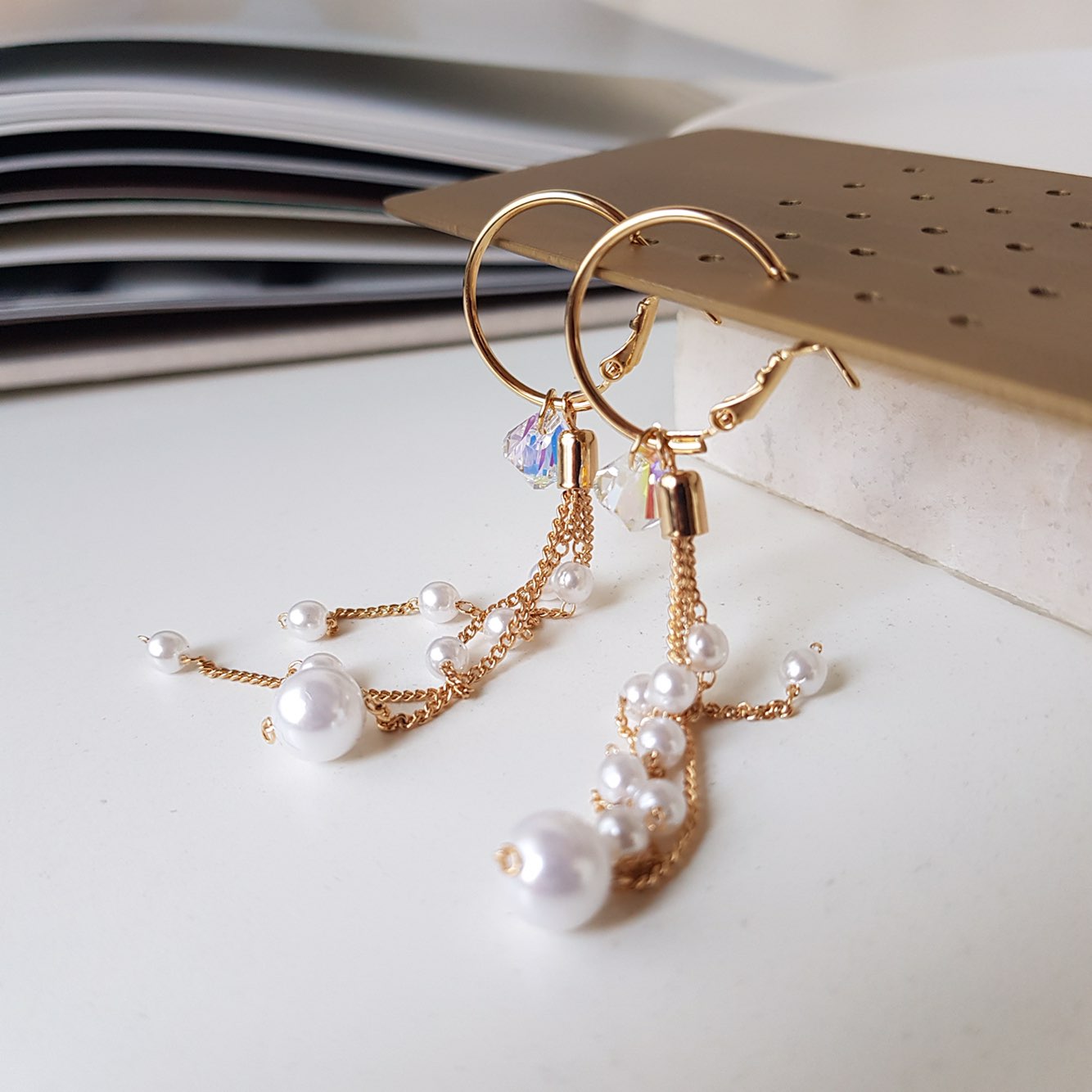 ElloSwal Pearl Drop Earrings Wedding Fashion Cheun