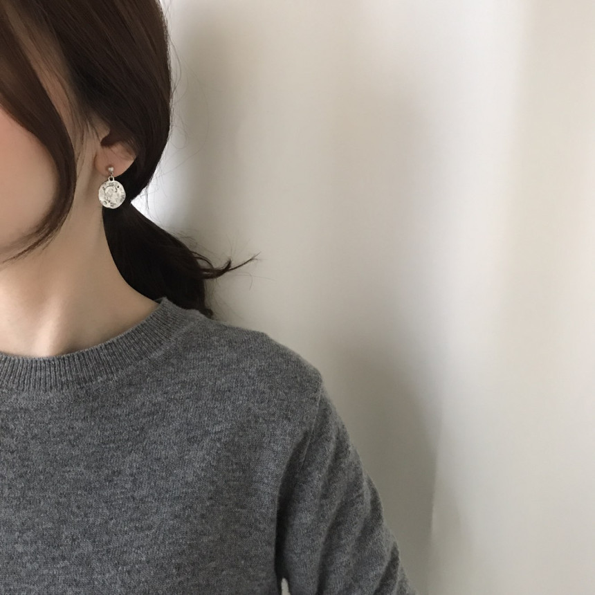 Vintage coin antique drop earrings 2color minimali