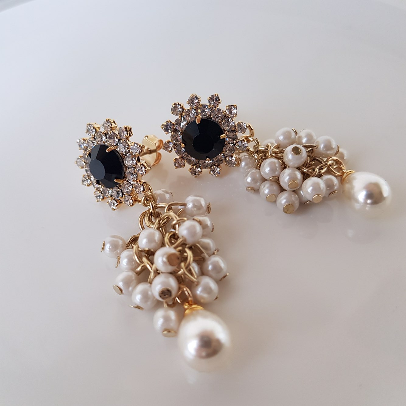 Shatin Swarovski Pearl Drop Earrings Customer Coor