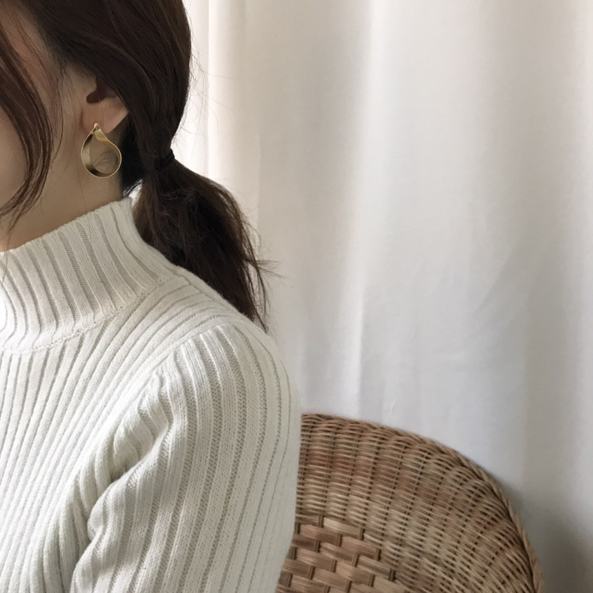 Modern Gold Silver Water Drop Shaped Earrings Fren