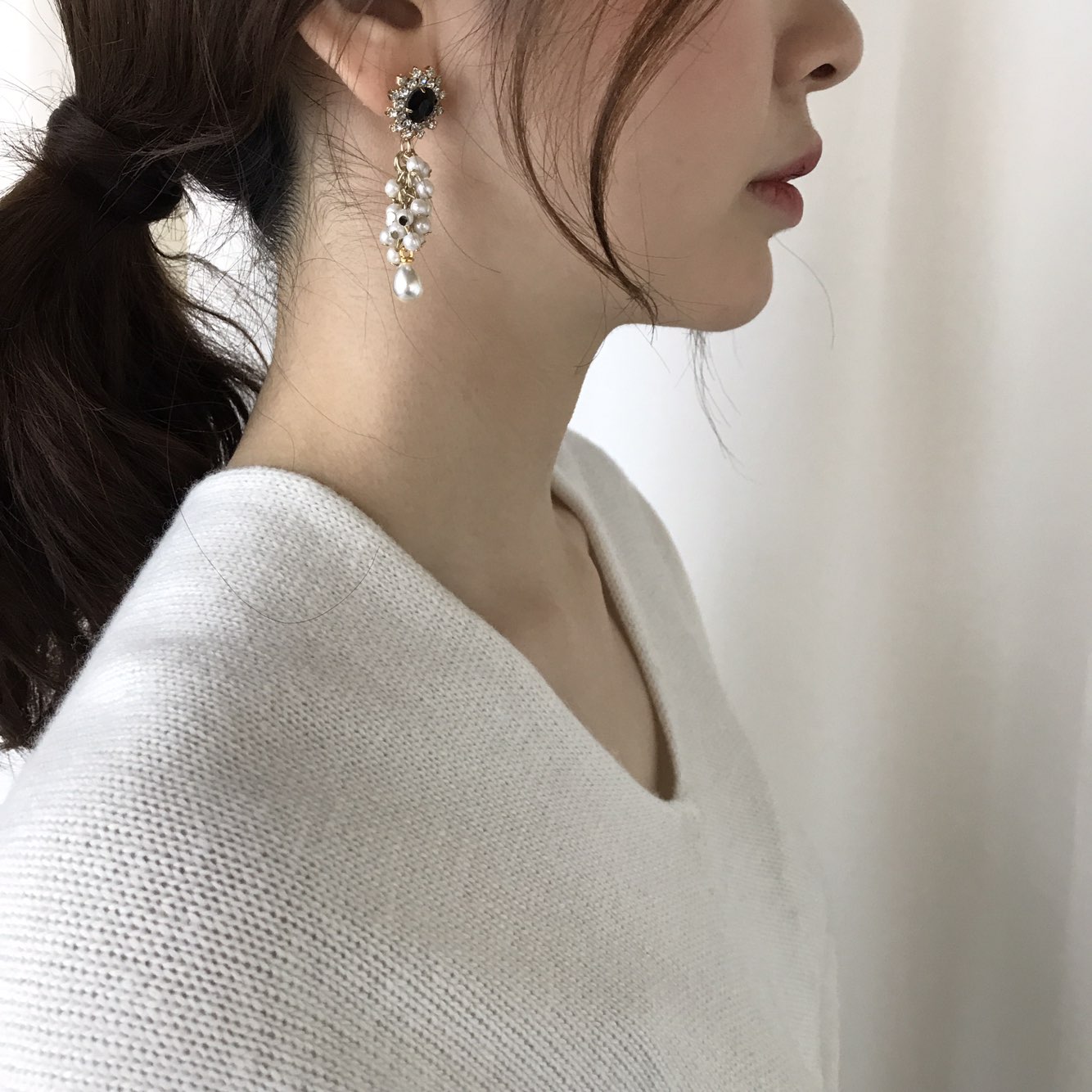 Shatin Swarovski Pearl Drop Earrings Customer Coor