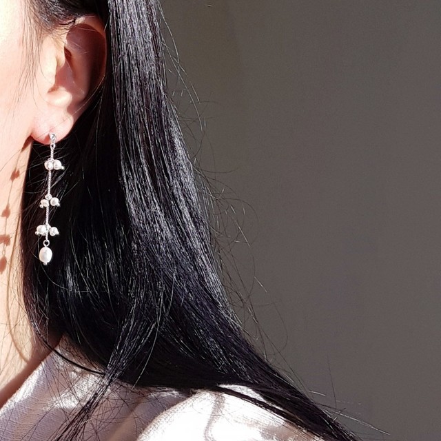 Natural freshwater pearl drop earrings 5 ​​collect