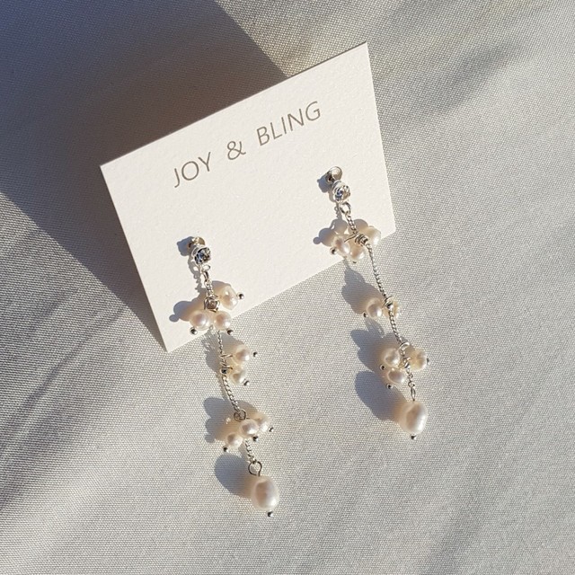 Natural freshwater pearl drop earrings 5 ​​collect