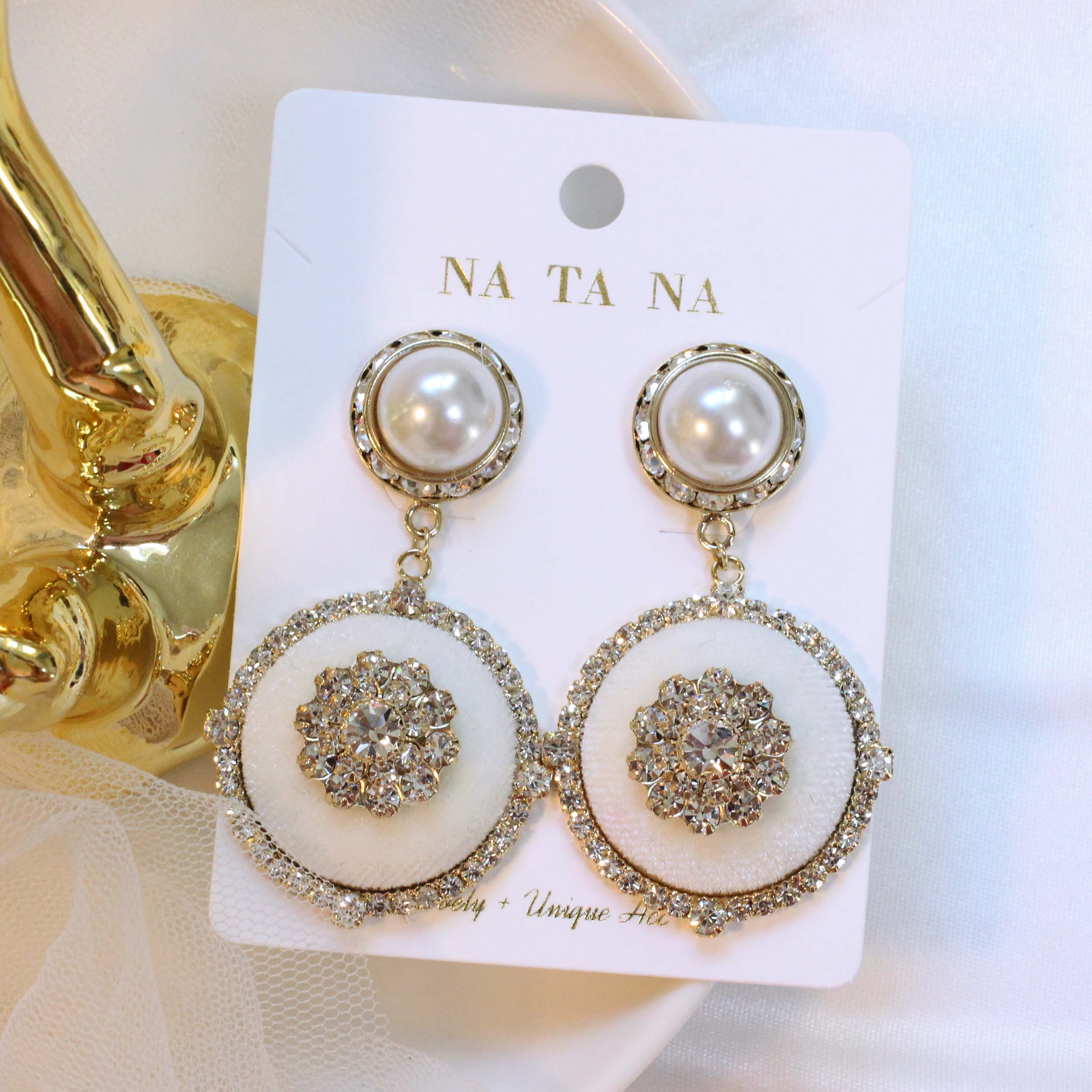 High Quality Party Cubic Bold Drop Earrings 2color