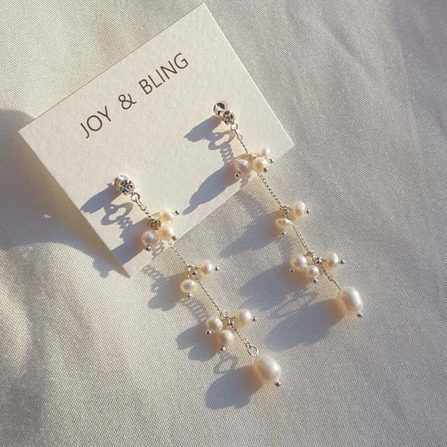 Natural freshwater pearl drop earrings 5 ​​collect