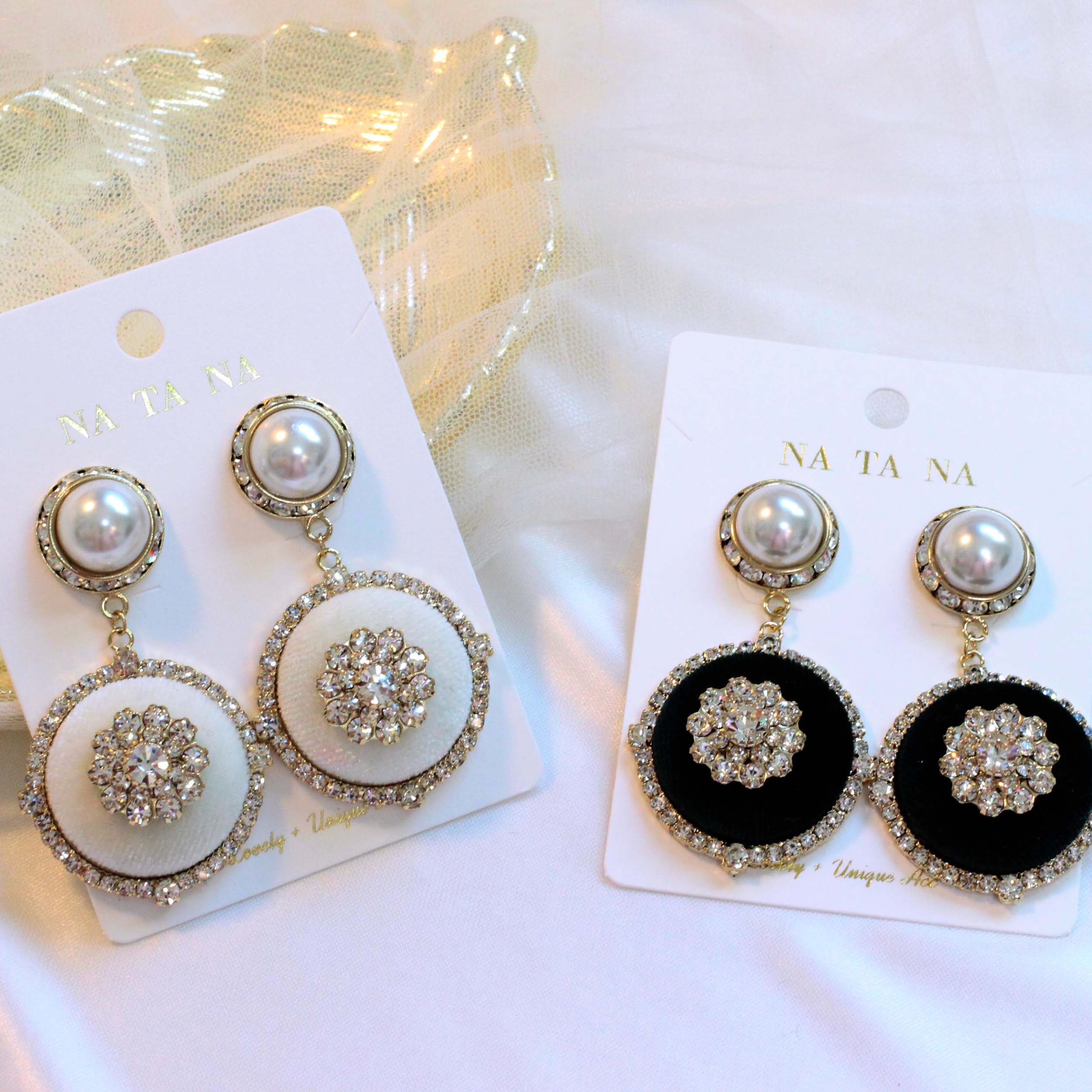 High Quality Party Cubic Bold Drop Earrings 2color