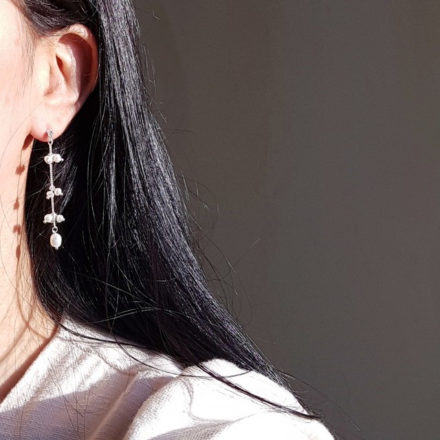 Natural freshwater pearl drop earrings 5 ​​collect