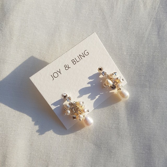 Natural freshwater pearl drop earrings 5 ​​collect