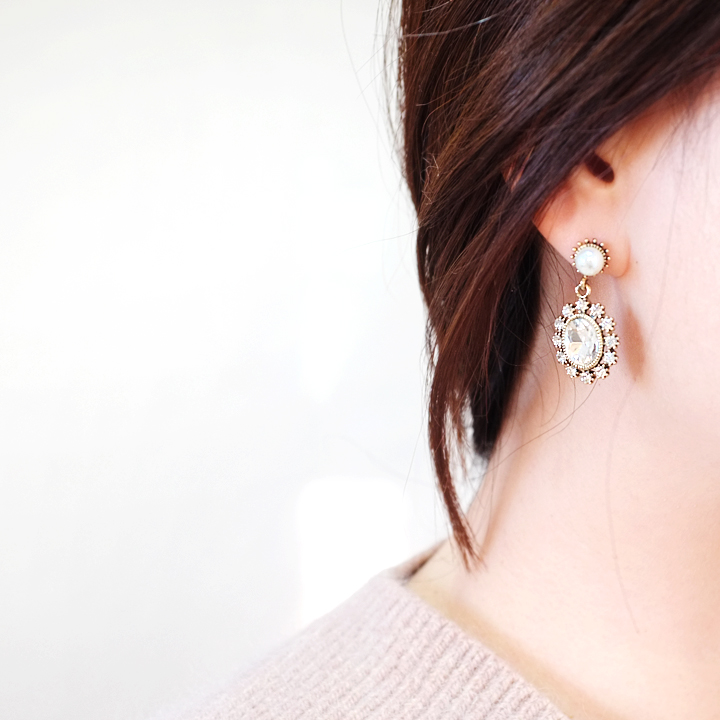 Glam Jewel Bold Drop Earrings Antique Winter Party