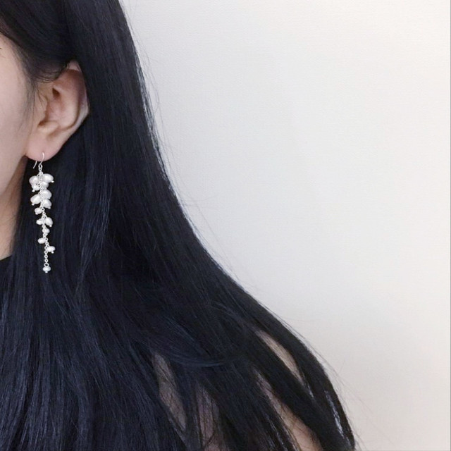 Natural freshwater pearl drop earrings 5 ​​collect