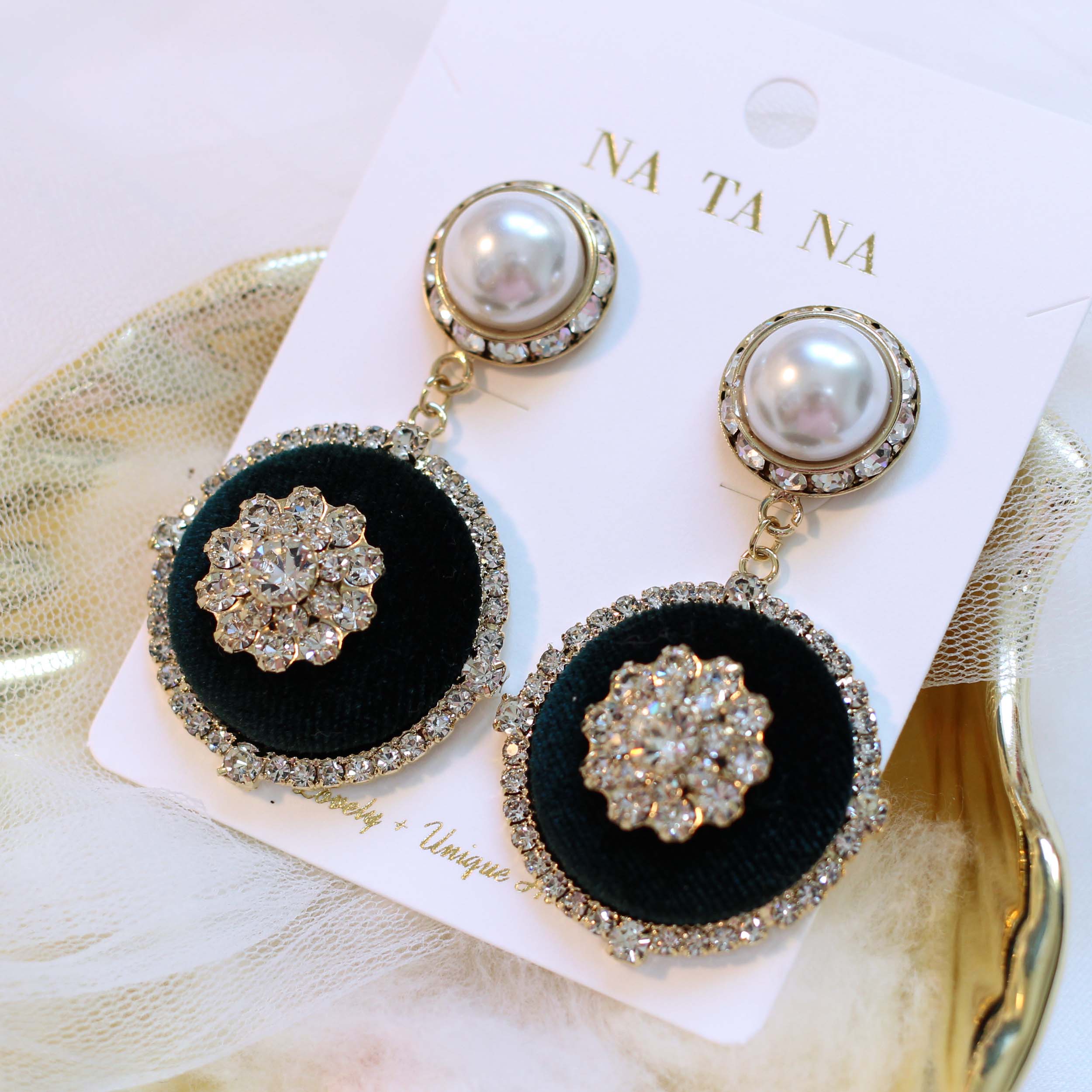 High Quality Party Cubic Bold Drop Earrings 2color