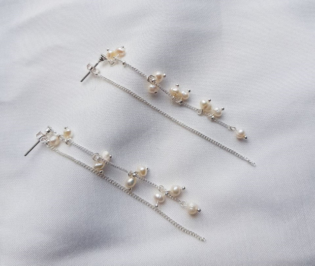 Natural freshwater pearl drop earrings 5 ​​collect