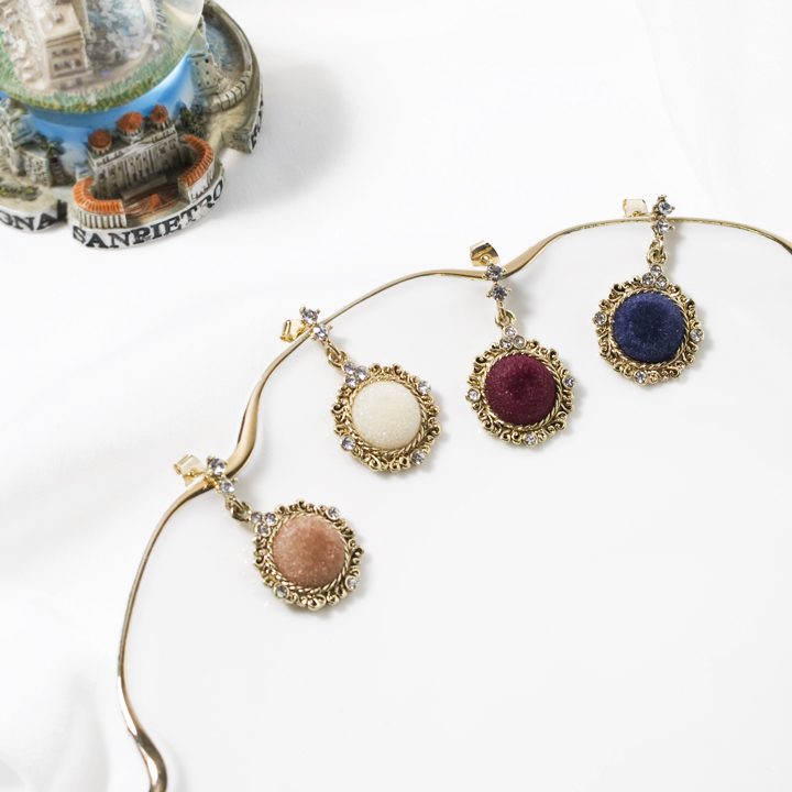 Glam Jewel Bold Drop Earrings Antique Winter Party