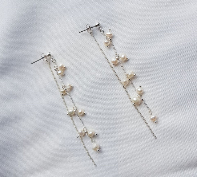 Natural freshwater pearl drop earrings 5 ​​collect