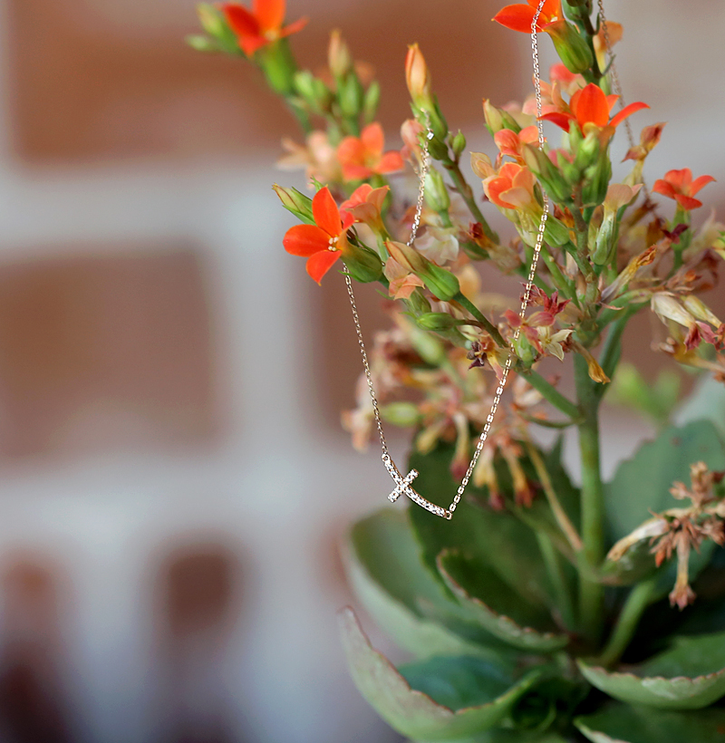 18k Ray Cubic Cross Necklace 14k Rosary 14k Church