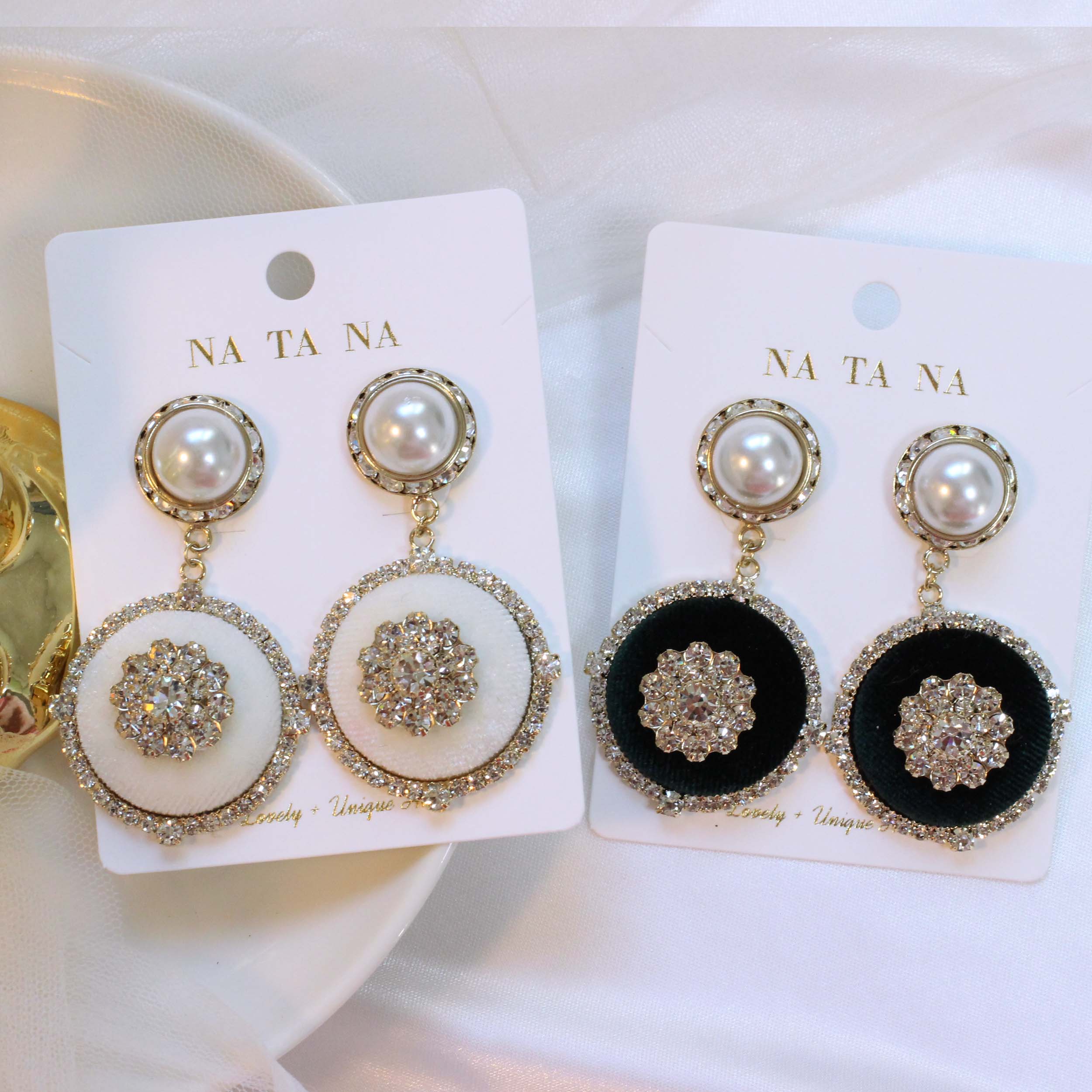 High Quality Party Cubic Bold Drop Earrings 2color