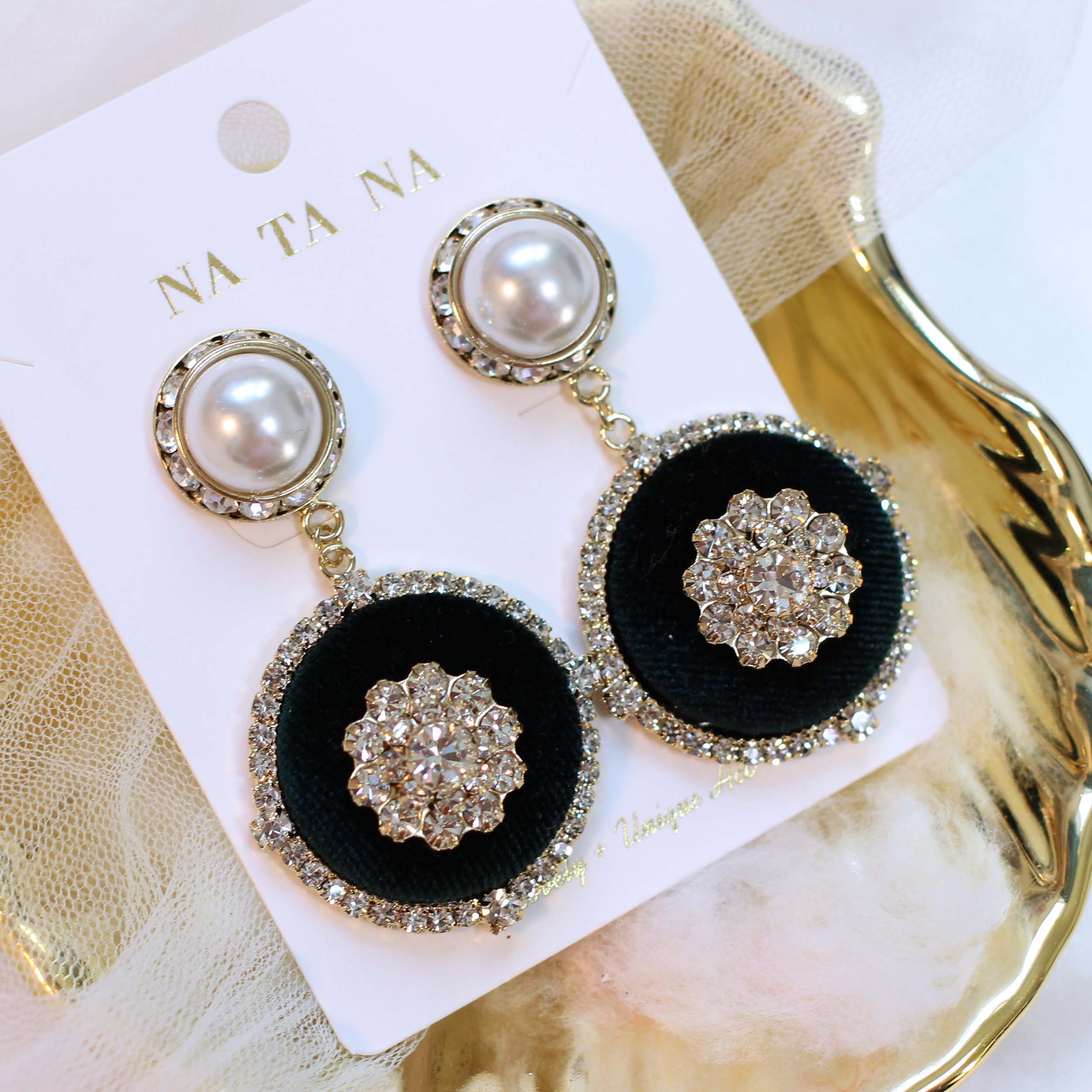 High Quality Party Cubic Bold Drop Earrings 2color