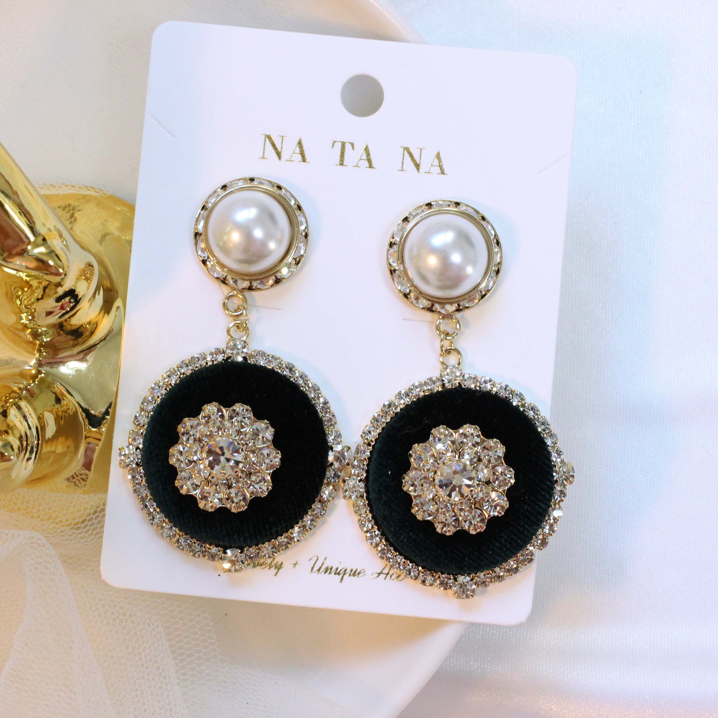 High Quality Party Cubic Bold Drop Earrings 2color