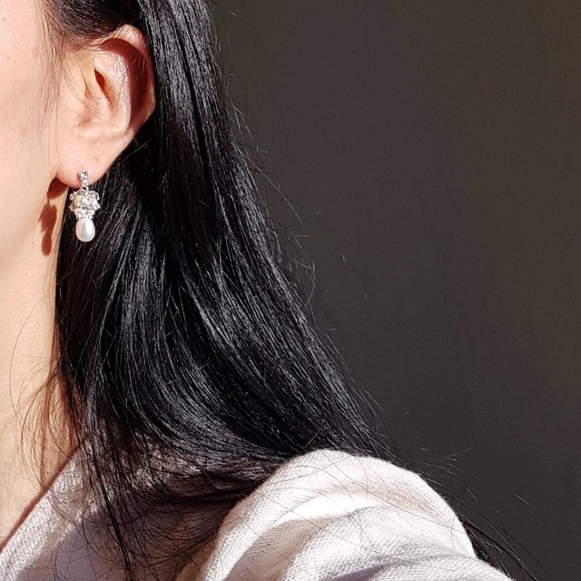 Natural freshwater pearl drop earrings 5 ​​collect