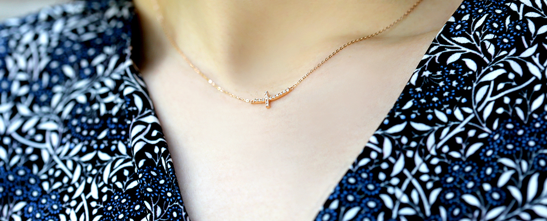 18k Ray Cubic Cross Necklace 14k Rosary 14k Church