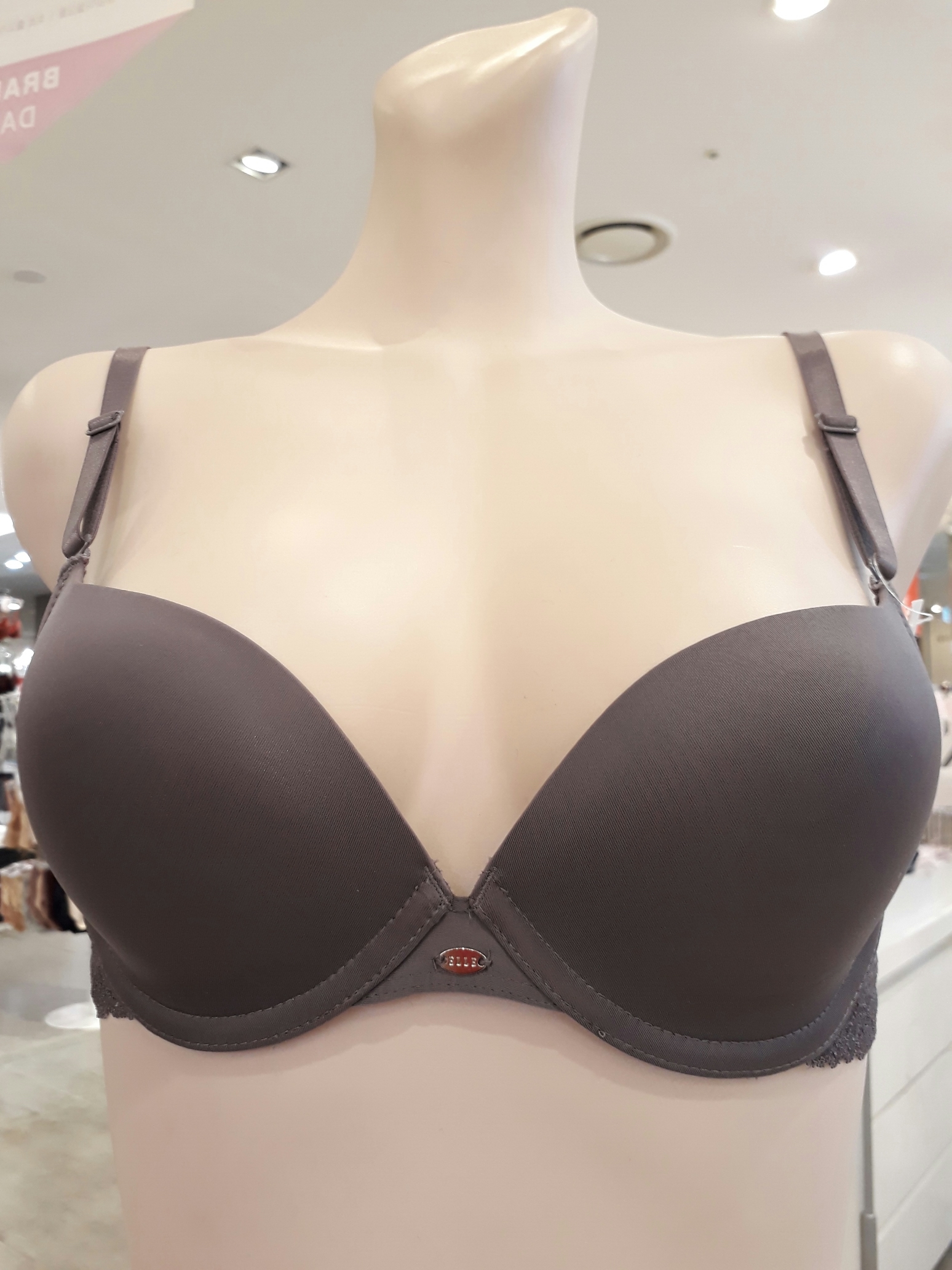 Elle - Charcoal Simple Bra EPB2917