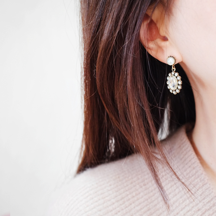 Glam Jewel Bold Drop Earrings Antique Winter Party