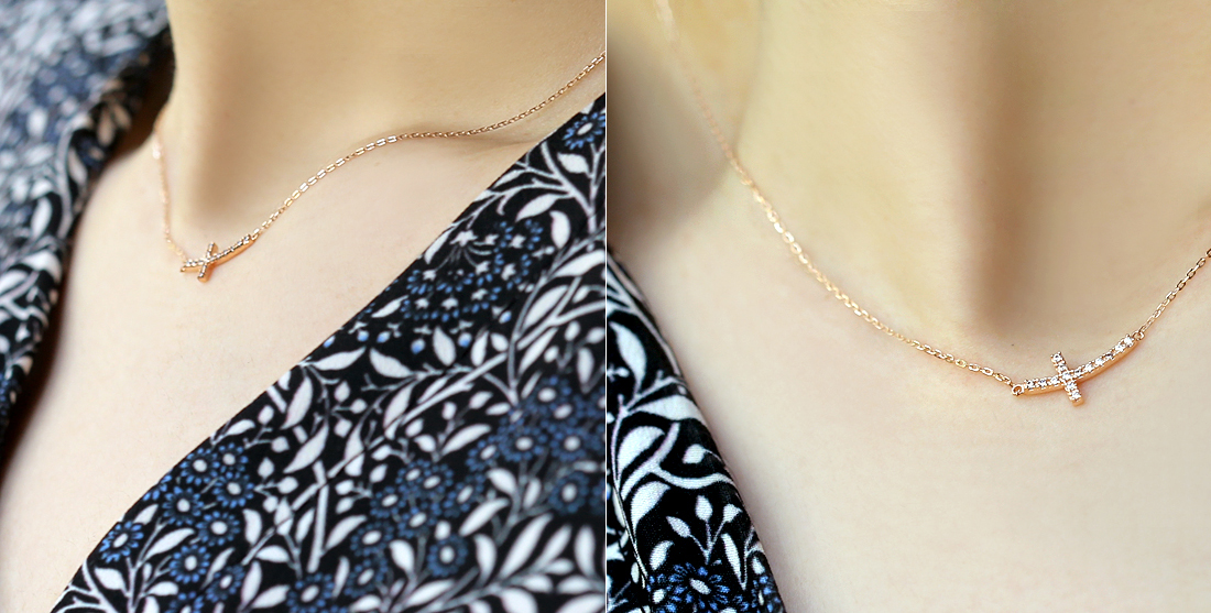 18k Ray Cubic Cross Necklace 14k Rosary 14k Church