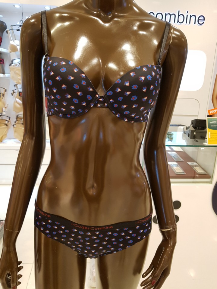 Black Flower Bra Set _CDABRH13BK, CDABPH13BK