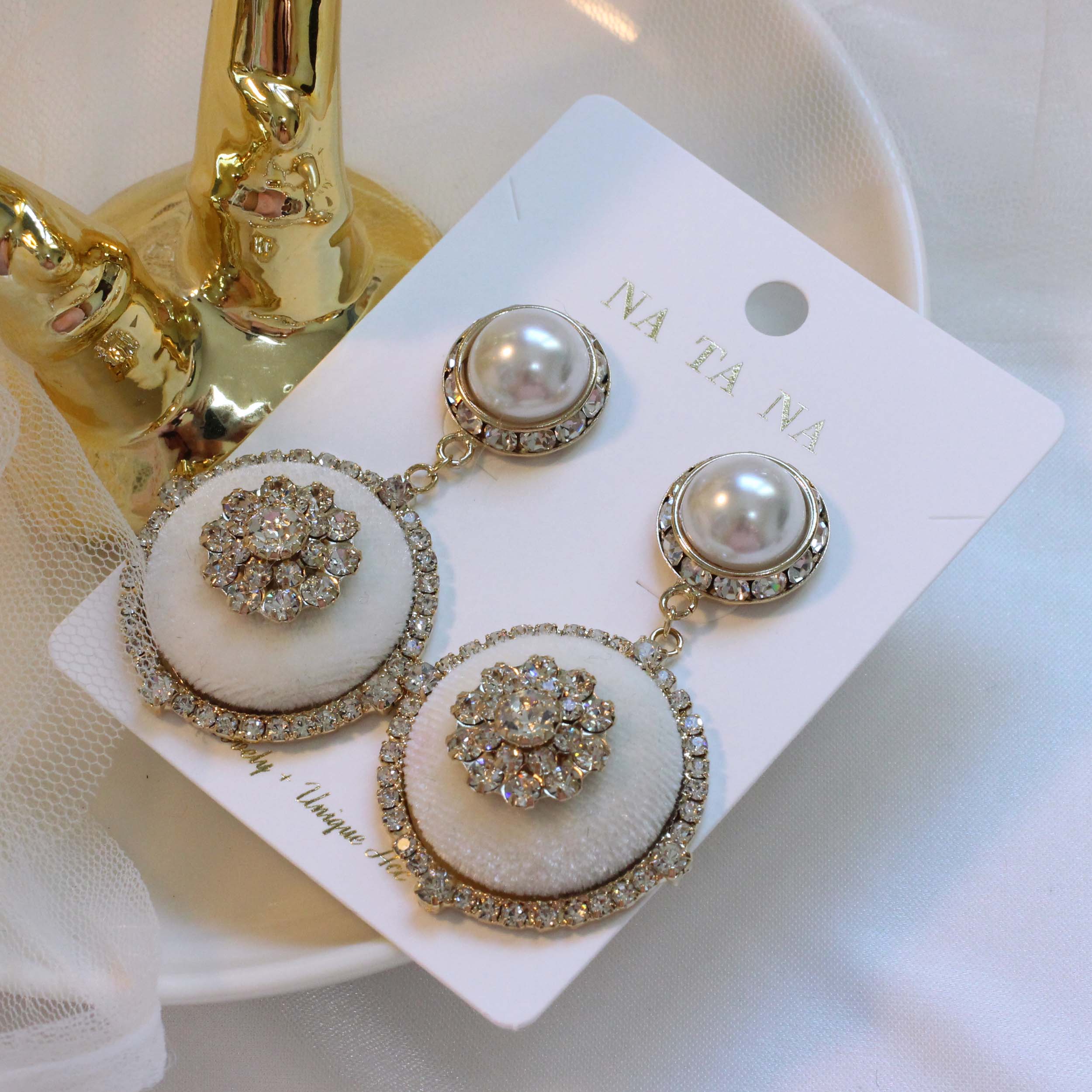 High Quality Party Cubic Bold Drop Earrings 2color