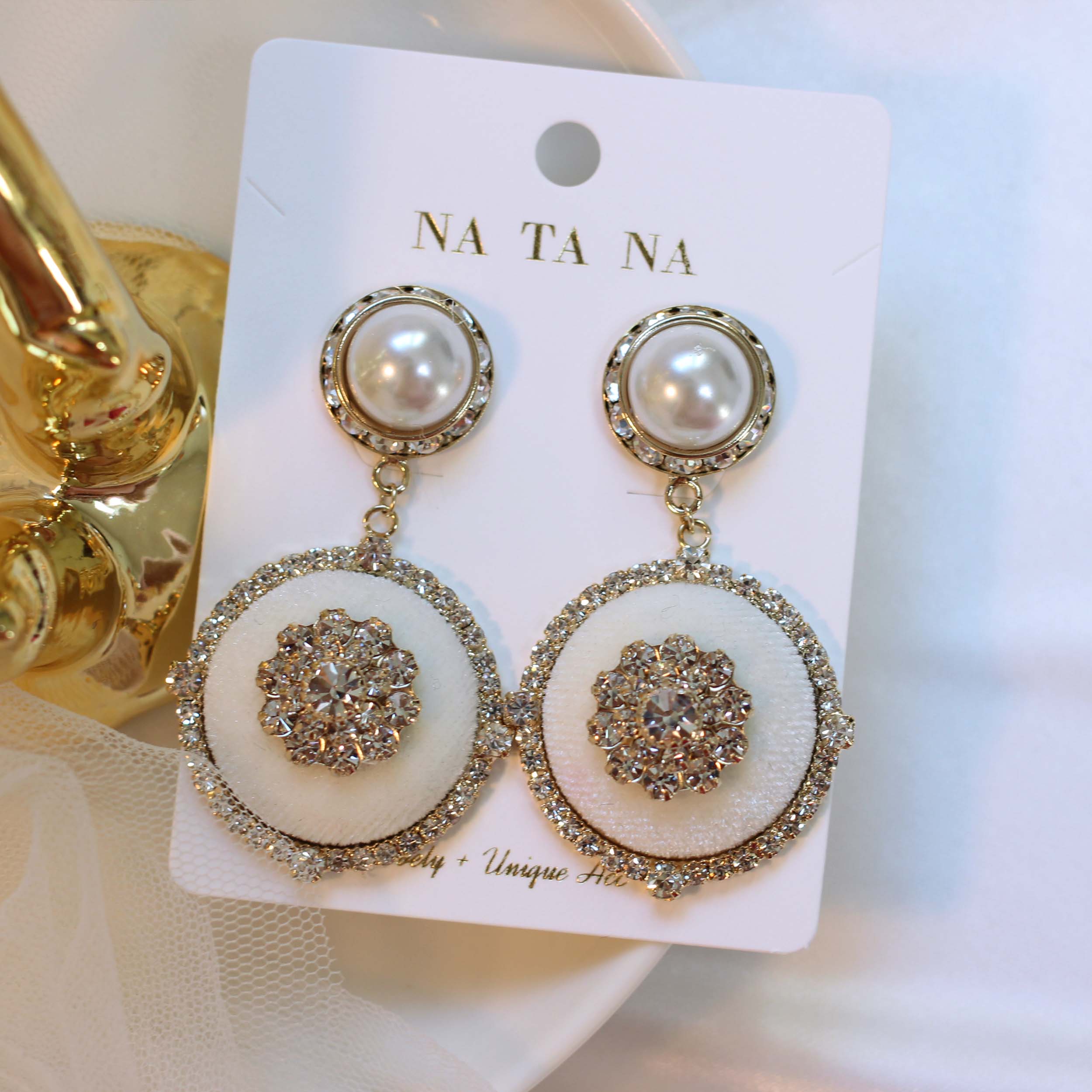 High Quality Party Cubic Bold Drop Earrings 2color