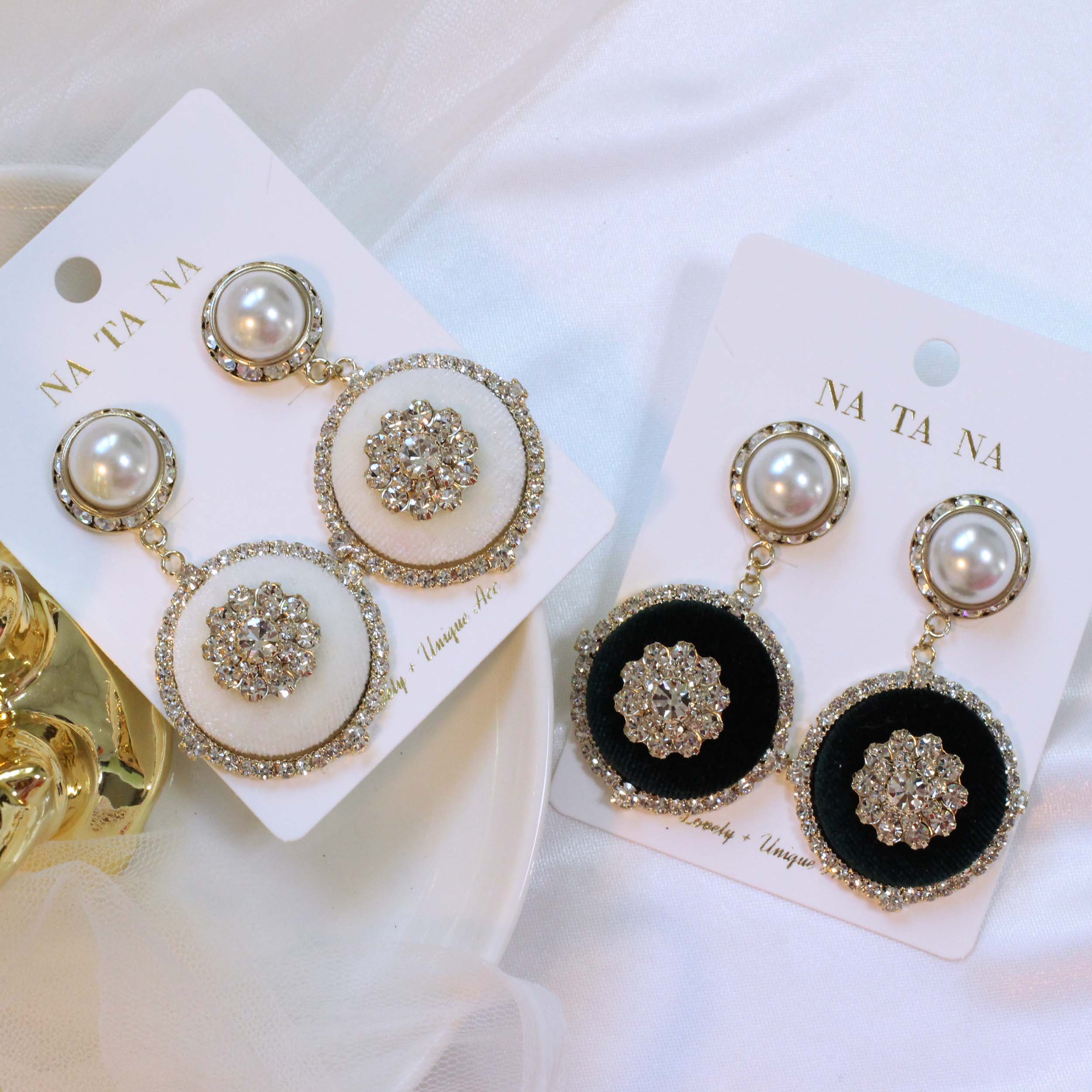 High Quality Party Cubic Bold Drop Earrings 2color